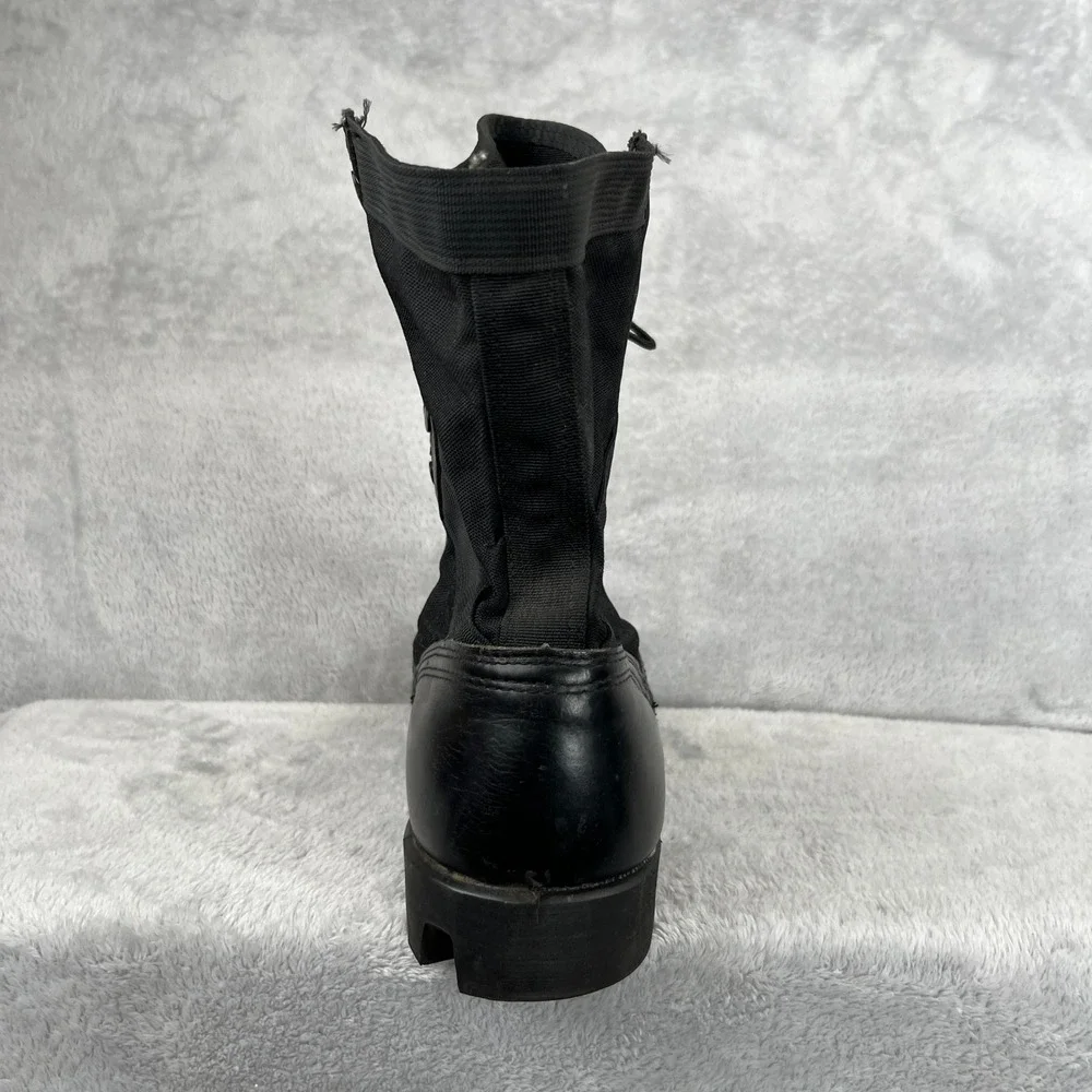 VTG 1997 US Military Combat Boots 12W Black Leather Canvas Lug Sole Mens